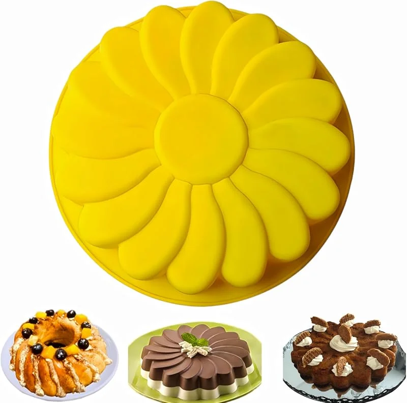 Visita la tienda de RoseFlower RoseFlower Molde de Silicona para Tartas, Molde de Flor Redondo, Molde para Pasteles, Molde de Silicona para Horno, Antiadherentes Moldes De Silicona Para Horno para Hornear Pasteles 23 x 3.1cm — Hogar y cocina