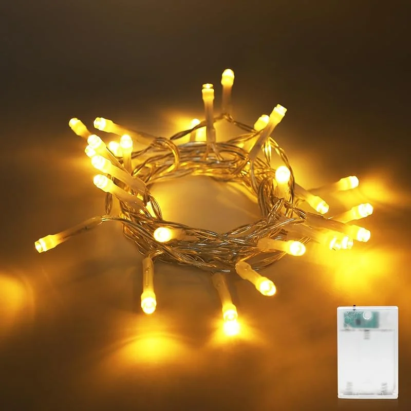 A.bigwhale Guirnalda Luces Pilas, 3m 30 LED blanco cálido luces de hadas con temporizador 6H, luces de hadas para interior, Navidad, dormitorio, fiesta, boda — Luces Navidad