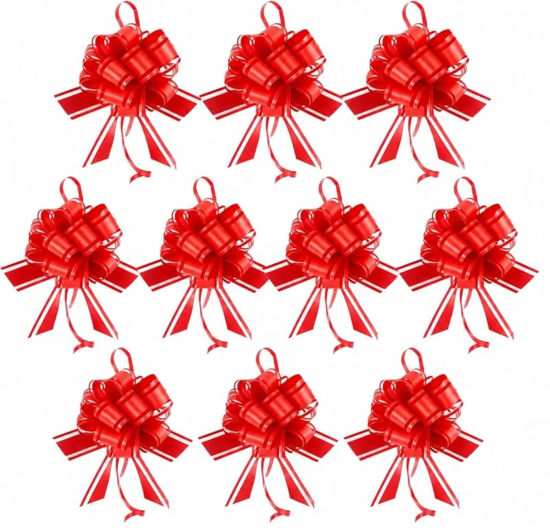 Molythrix 10 Nudos Rojos (18cm) Lazo Regalo para Regalo De Boda Decoración — Envoltorio regalo