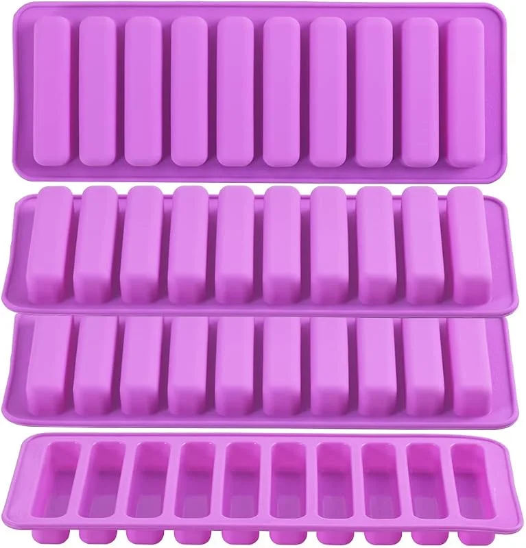Newk Moldes de silicona en forma de dedo Newk, 4 paquetes con 10 cavidades rectangulares para moldear barras de chocolate para croquetas, golosinas para perros, crayones, cubitos de hielo — Hogar y cocina