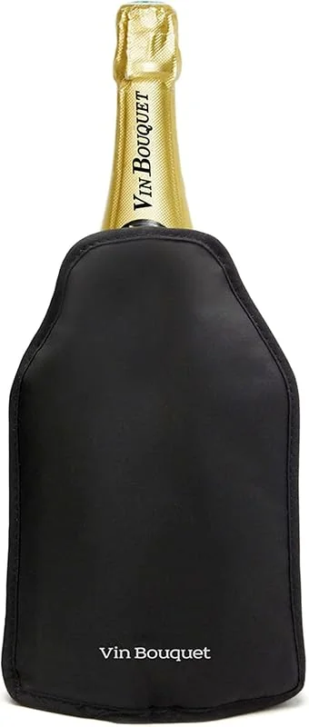 Visita la tienda de VB VIN BOUQUET Vin Bouquet Funda Enfriadora de Vino con Gel, Autoajustable, Negra — Vino y mesa festiva