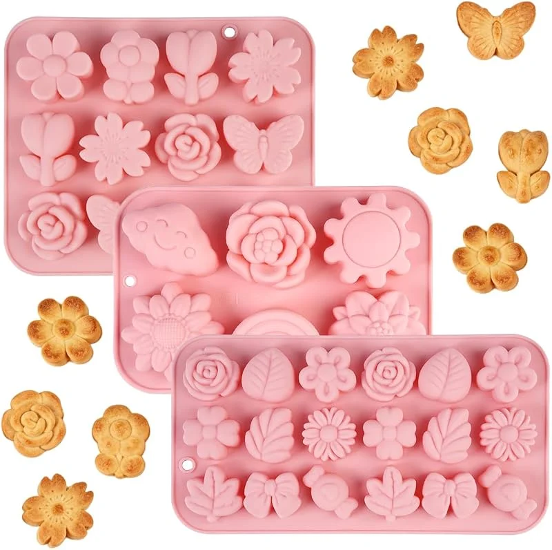 EXIN DEHCEN 3 Piezas Blume Schmetterling Silikonforme, Molde de Silicona Flores Huecas — Hogar y cocina