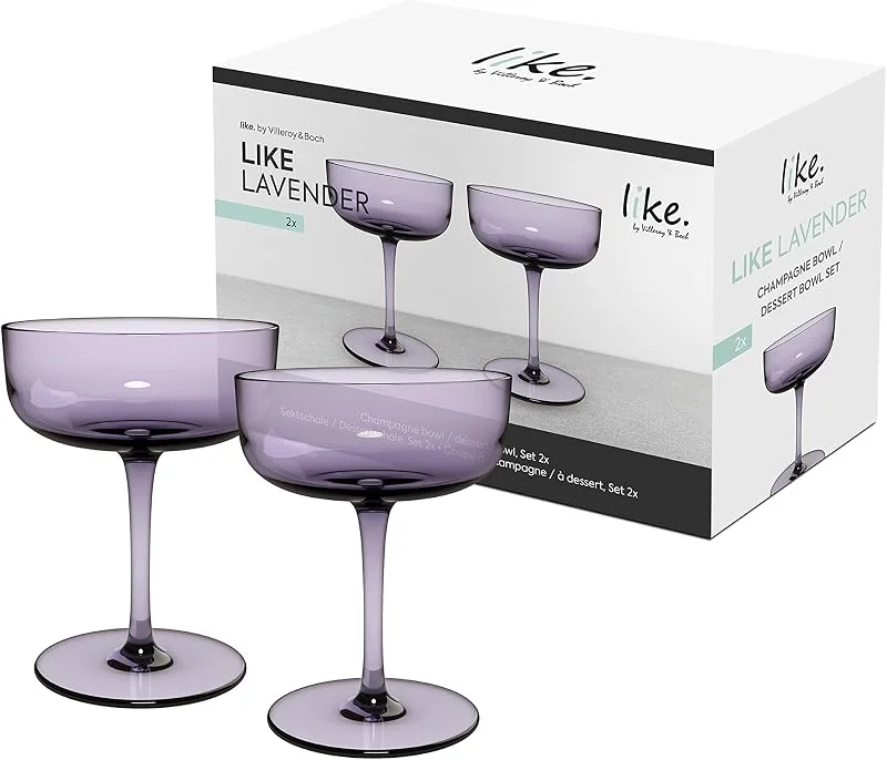 Villeroy & Boch Copas Para Cava, Postre Like Lavender, Set 2 Piezas, Vidrio Coloreado Púrpura, Capacidad 100Ml — Vino y mesa festiva