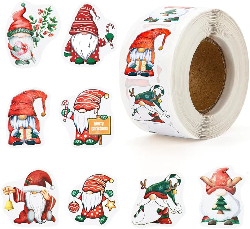 Yooyan 500 pegatinas navideñas, pegatinas para tarjetas, pegatinas navideñas para regalo de Wehinachtsgeschenk Pegatinas, sobres de Navidad, rollo de sellado para regalos, cajas — Envoltorio regalo