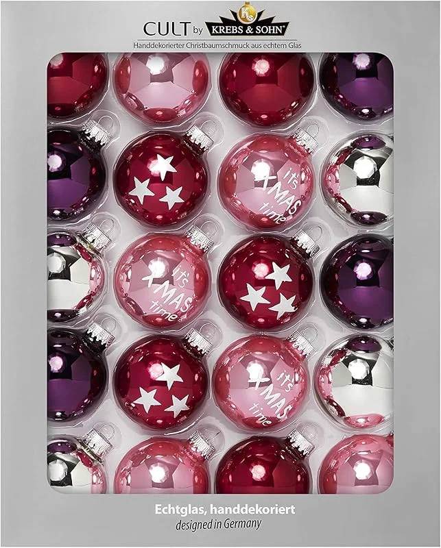 HEITMANN DECO Bolas de Cristal para árbol de Navidad de 2.25 Pulgadas — Decoracion Navidad