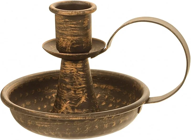 Visita la tienda de Zerodeko Zerodeko Portavelas vintage de metal bronce con mango de 12, 5 cm — Cena a la luz de velas