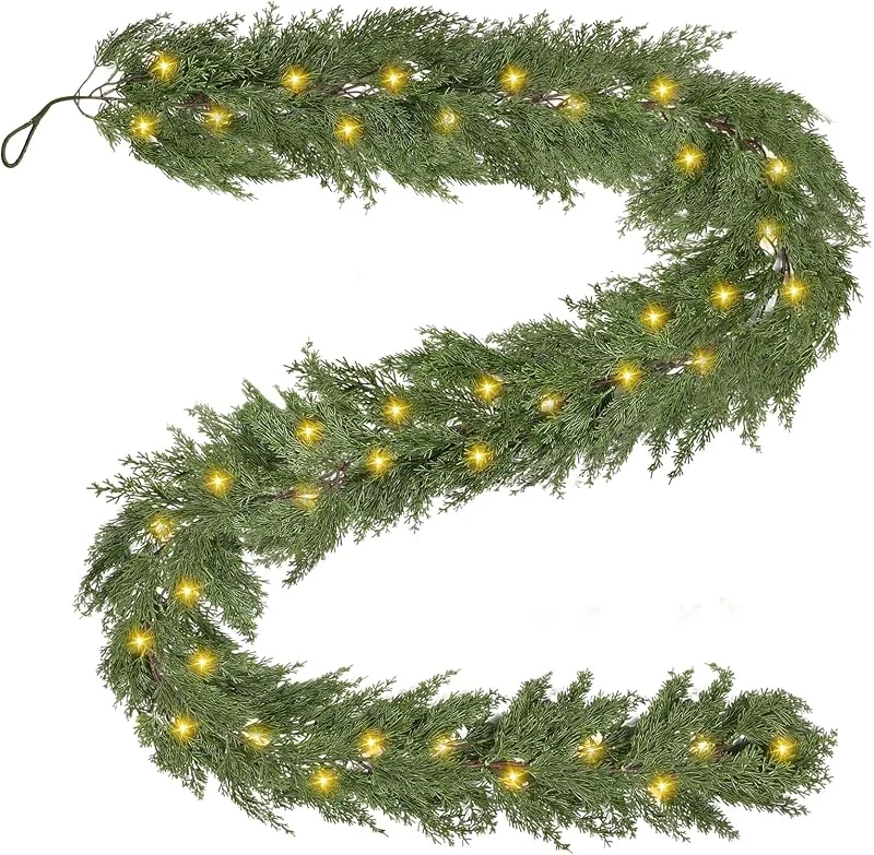 23GUANYI 180 CM Guirnalda Navidad con Luces, 4M con 60 LED Guirnalda Navidad Pino — Decoracion Navidad
