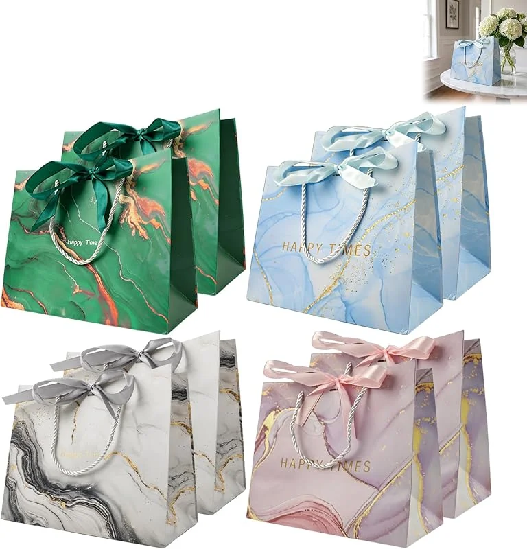 LiYiJiKeJi 8 bolsas de regalo de papel de colores 25 x 12, 5 x 20 cm para vacaciones — Envoltorio regalo