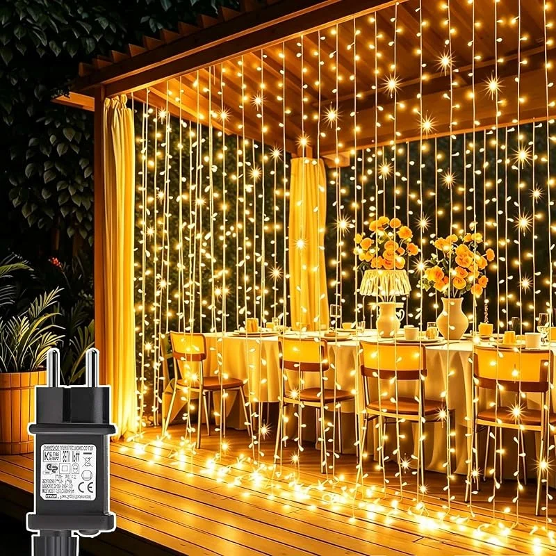 Visita la tienda de Joycome Joycome Cortina de Luces 3x3m 300 LED Luces Navidad con Enchufe