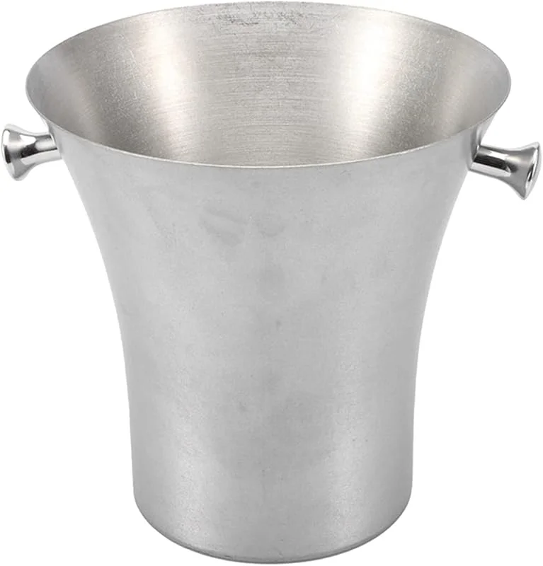 CZXKJ Hieleras y Pinzas Creative Light Luxury Matt Steel Ice Bucket Consumer y Commercial Champagne Bucket Hotel KTV Ice Bucket — Vino y mesa festiva