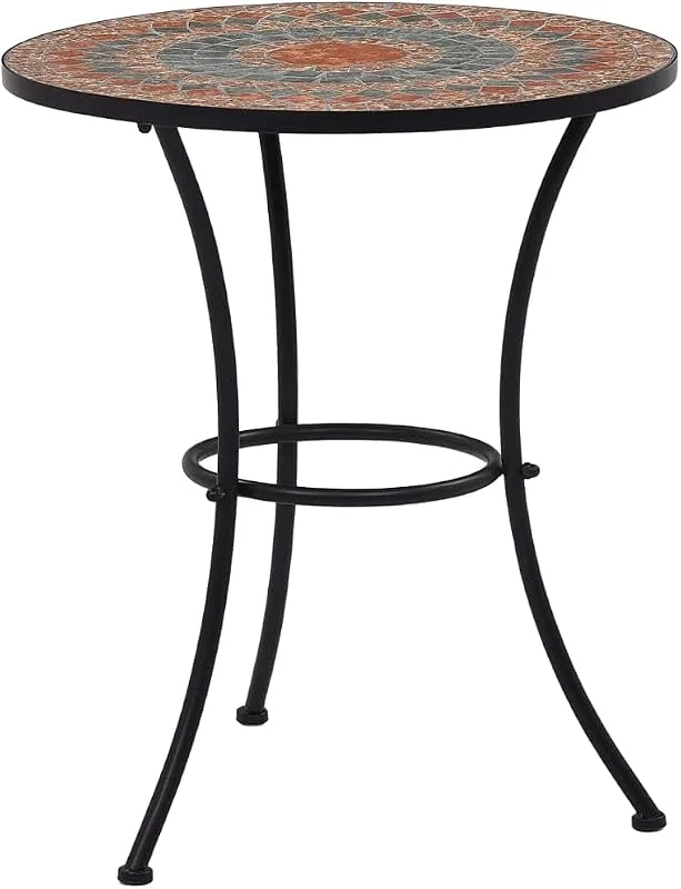 Visita la tienda de vidaXL vidaXL Mesa Mosaico Cafetería Cerámica Mobiliario Estable Fuerte Robusta Duradera Resistente Funcional Práctica Útil Naranja, Gris Diámetro 60cm — Adviento y mesa