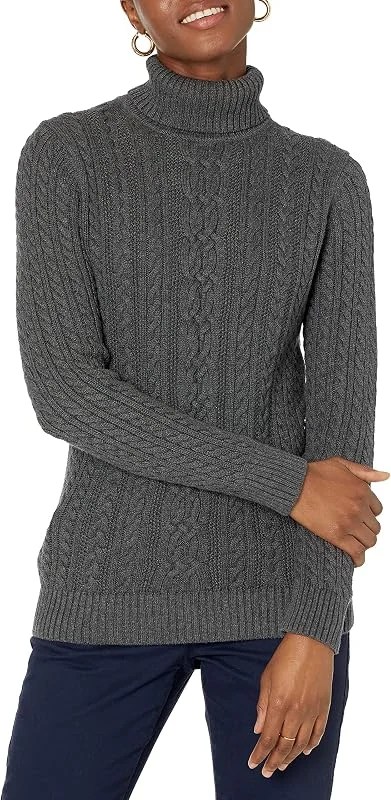 Visita la tienda de Amazon Essentials Amazon Essentials Mujer Jersey de Cuello Vuelto y Punto Cable de Tipo Pescador (Disponible en Tallas Grandes) — Ropa Navidad