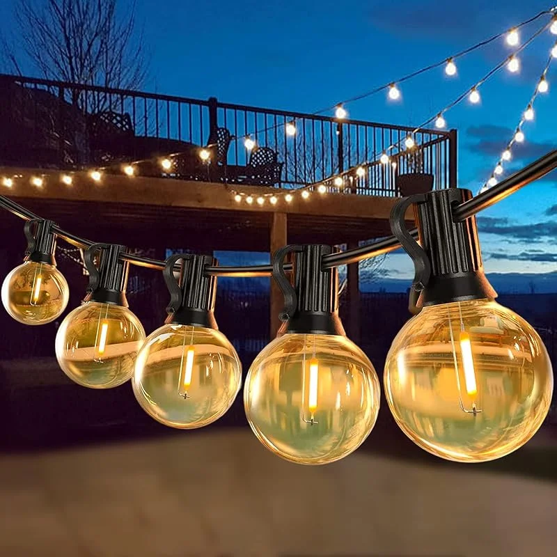 Visita la tienda de SON4SUN Guirnalda Luces Exterior, 30M Cadena de Luz, G40 Guirnaldas Luminosas de Exterior y Interiores con 60 + 5 Globe LED Bombillas, Perefcto para Jardín Patio Fiesta Cafe — Luces Navidad
