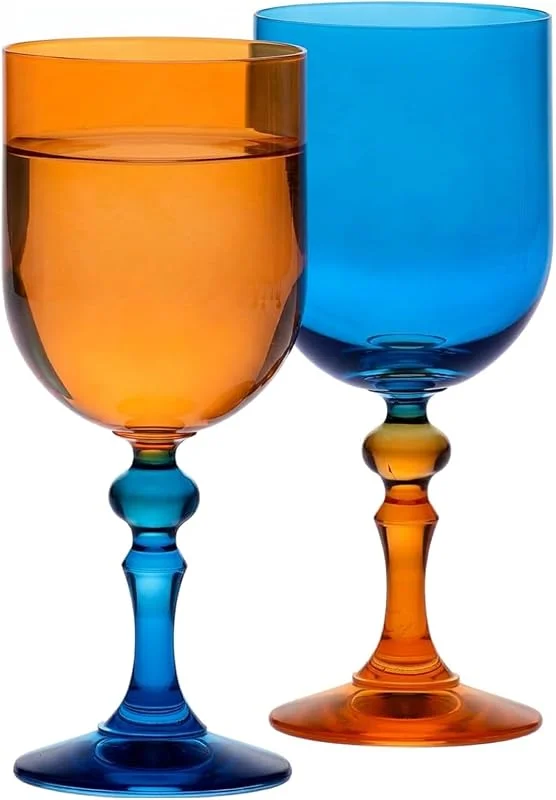 Visita la tienda de Krosno Krosno Copas de Vino Naranja-Azul, Juego de 2, 300 ml, Colección Bubble — Vino y mesa festiva