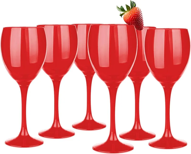 Visita la tienda de Glasmark KROSNO 1992 Glasmark Krosno Copas De Vino Juego De 6 Copas De Vino Blanco 300Ml Copas De Vino Tinto Cristalería Copas De Vino Set Laca Roja — Vino y mesa festiva