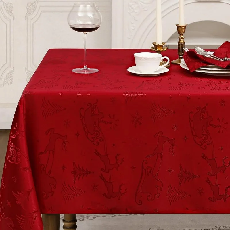 Romanstile Mantel navideño pequeño, 85 x 85 cm, color rojo — Hogar y cocina
