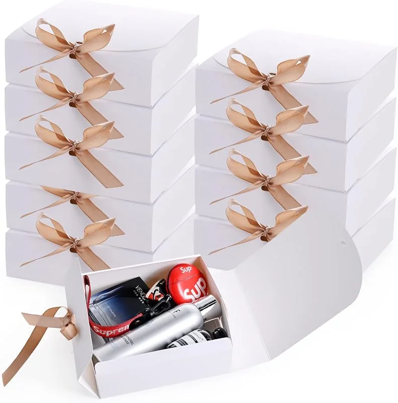 Goomp 10 cajas de regalo, caja de regalo con tapa, 20 x 20 x 10 cm, juego de cajas de regalo para dama de honor, caja de propuesta para boda, regalo, cumpleaños, Navidad, embalaje de chocolate — Envoltorio regalo