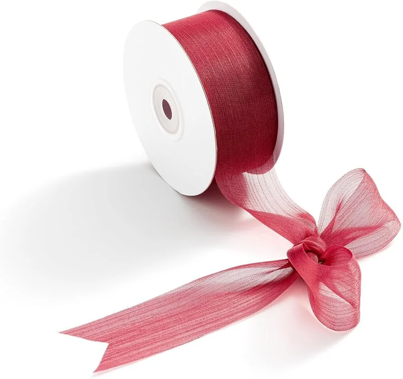 Visita la tienda de CHUQING CHUQING Cinta de Regalo 3, 8 cm x 23 m Rojo Oscuro — Envoltorio regalo