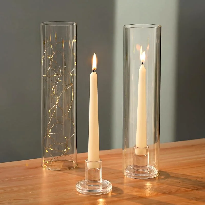 Visita la tienda de Nuptio NUPTIO Cristal Candelabros Portavelas para Velas Vidrio Cilindro Mesa — Adviento y mesa