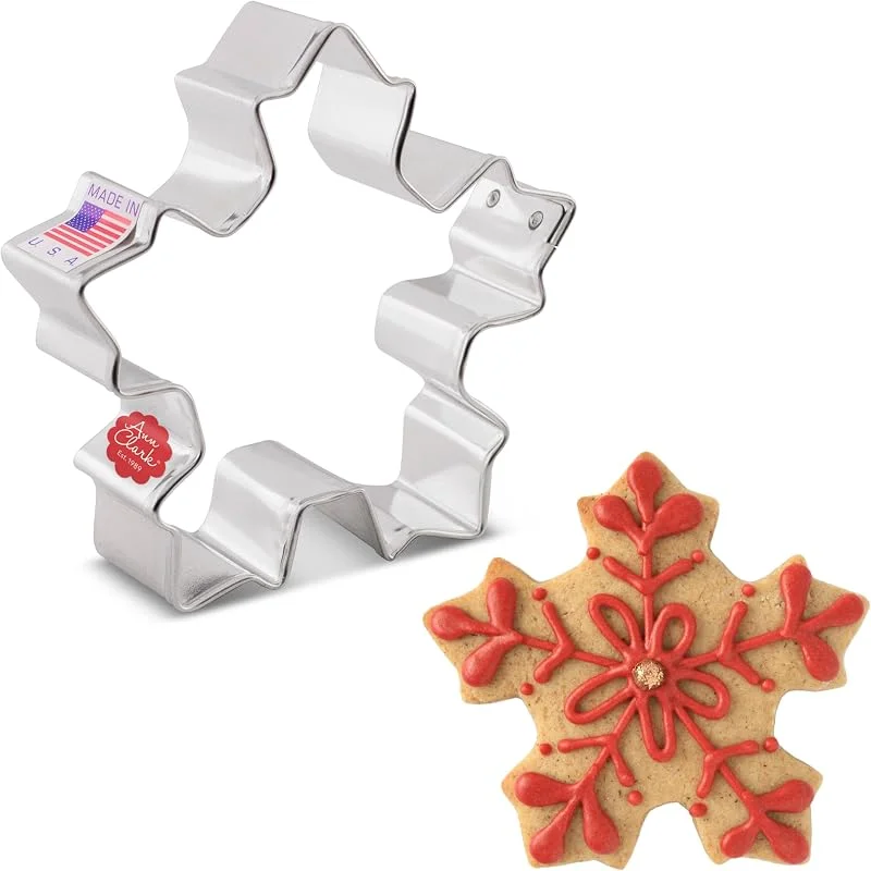 Visita la tienda de Ann Clark Cookie Cutters Ann Clark - Cortador de galletas festivo con diseño de copo de nieve, 3-1, 4 pulgadas, fabricado en Estados Unidos — Hogar y cocina
