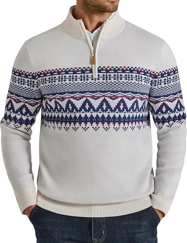 Visita la tienda de COOFANDY COOFANDY Suéter Hombre Suéteres Cremallera Cuarto Manga Larga — Ropa Navidad