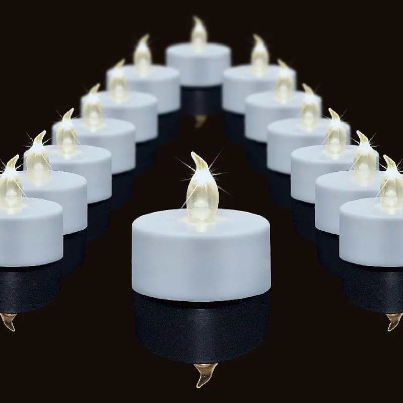 Baikaraer Velas de té LED sin llama, 00 unidades, funciona con pilas — Cena a la luz de velas