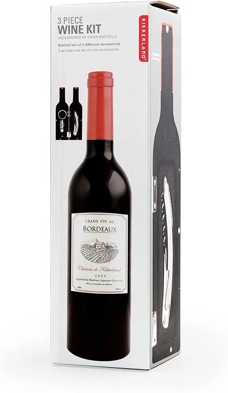 Kikkerland Kit de vino de 3 piezas — Vino y mesa festiva