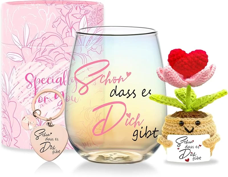 Arefen Regalos para mujeres, copas de vino, regalos personalizados, regalos de novia, regalo de Navidad, regalo de cumpleaños para mujeres, novia, colega, mamá, hermana y mujer, ideas de regalo — Vino y mesa festiva