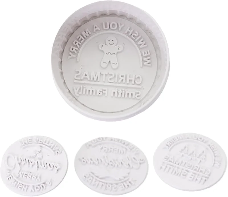 Genérico Sello Para Galletas De Navidad 4 Piezas Navideñas Redondas Antiadherentes — Hogar y cocina