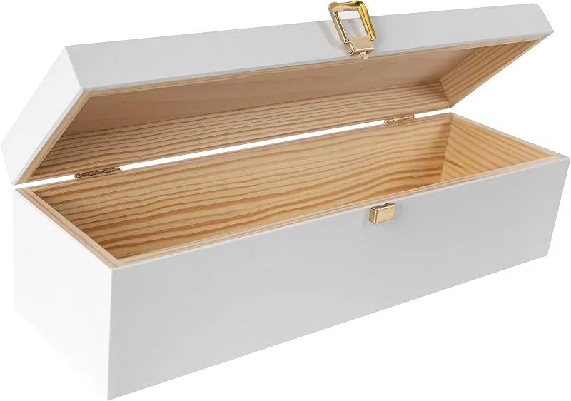 Visita la tienda de Creative DECO Creative DECO Blanca Caja Madera Vino para Decorar 35, 1x11x9, 8cm (+-1cm) — Envoltorio regalo