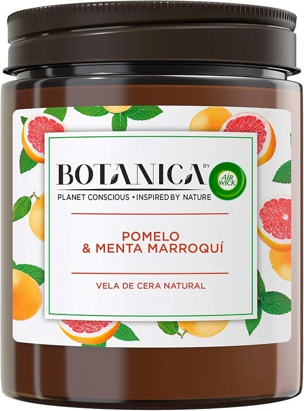 Visita la tienda de Botanica by Air Wick Botanica by Air Wick - Vela Aromática Perfumada, Aroma a Pomelo y Menta Marroquí - 205g — Cena a la luz de velas