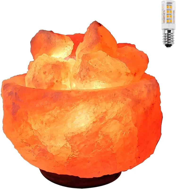 Visita la tienda de H HANSEL HOME H HANSEL HOME Lámpara de Sal del Himalaya Natural Cuenco Grande 3-5 Kg + 1 Bombilla de Led de Repuesto Enchufe Europeo — Cena a la luz de velas