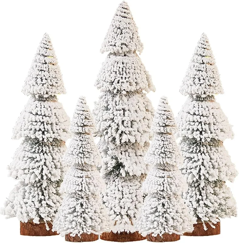 SicaHomy Juego de 5 pequeños árboles de Navidad artificiales 15, 20, 25 cm - verde - miniatura - decoración de mesa - bricolaje - exhibición — Adviento y mesa