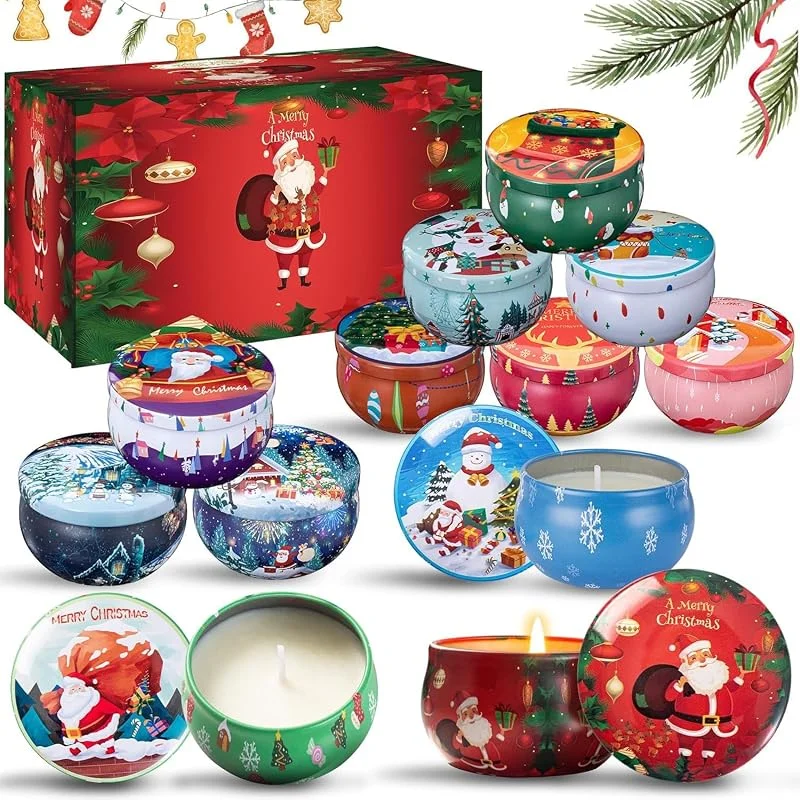 Alikiai Velas perfumadas de Navidad para mujeres, 2 velas de 2.5 onzas, cera de soja natural, velas de aromaterapia para cumpleaños — Cena a la luz de velas
