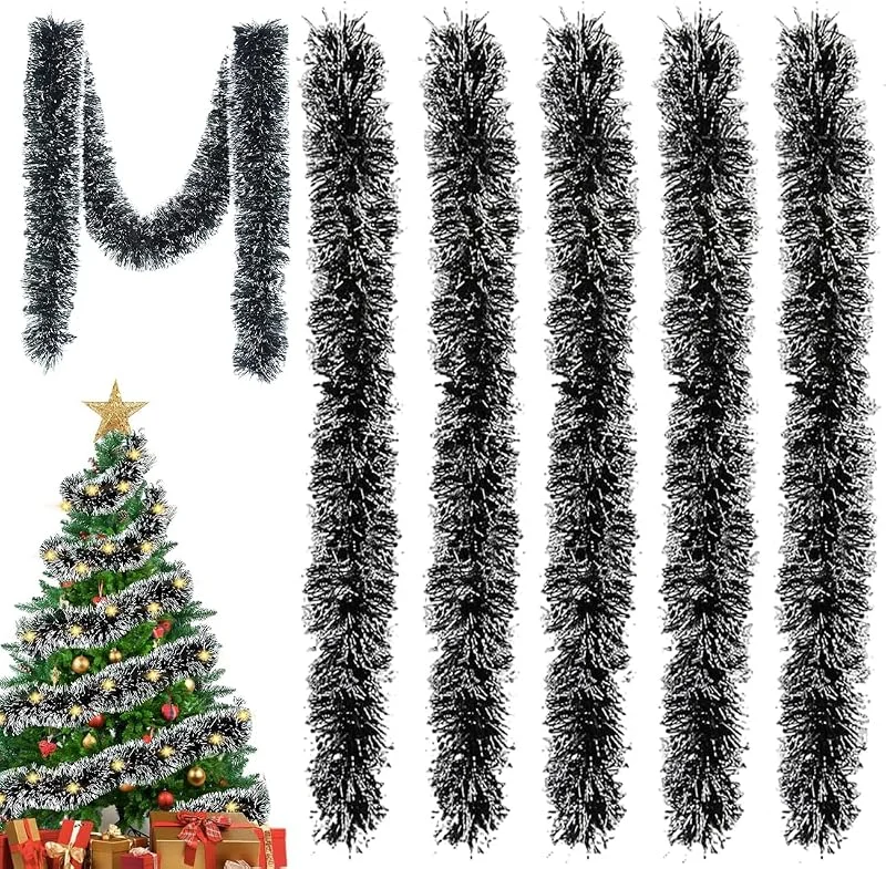 HQRKOTM 5 PCS Guirnalda de Navidad Verde Artificial 10M, guirnalda navidad verde, Con Lazo y Campanas - Decoraciones para Fiesta. — Decoracion Navidad