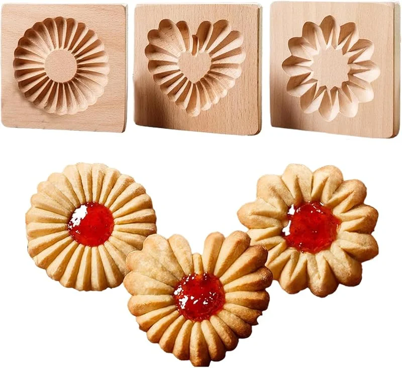Générique Moldes para Galletas de Madera Sellos Reutilizables — Hogar y cocina