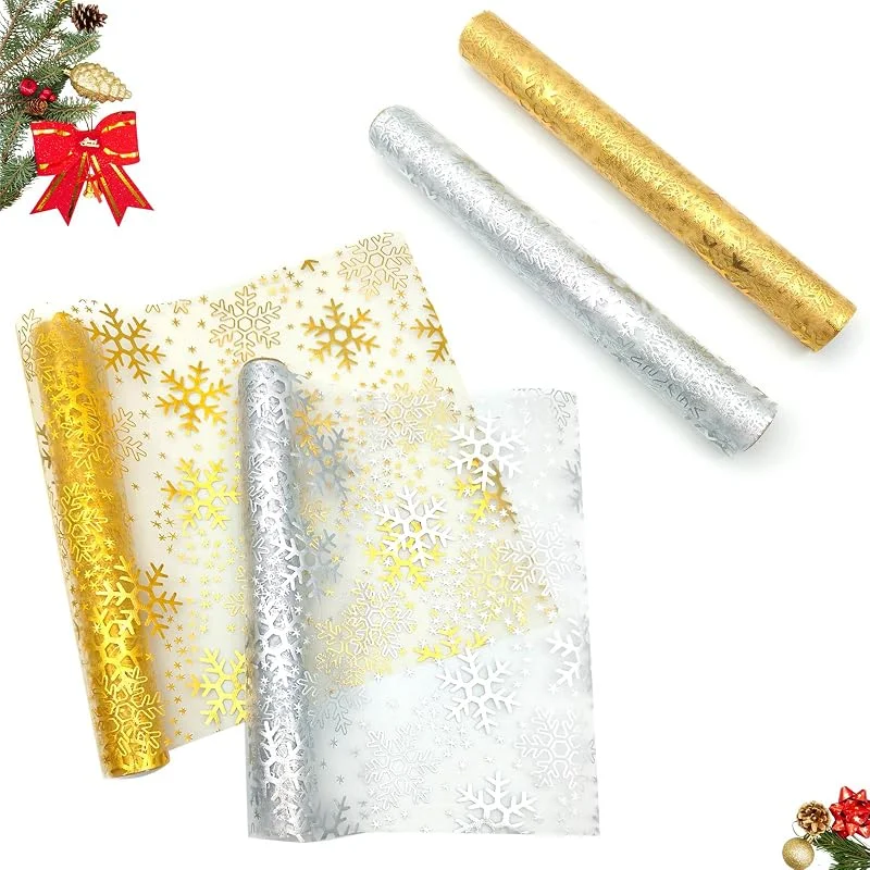BSITSSS 2 Piezas Camino de Mesa Navidad 28 x 275 cm, Copos de Nieve Decoracion Mesa Navidad, Camino de Mesa Dorado y Plateado para Cena Boda Invierno Año Nuevo Fiesta — Hogar y cocina