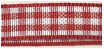 RAYHER HOBBY 5540718 Cinta de cuadros rojos y blancos, cinta de 6 mm con patrón de cuadros para manualidades, fabricación de coronas y envoltura de regalos, 10 m — Envoltorio regalo