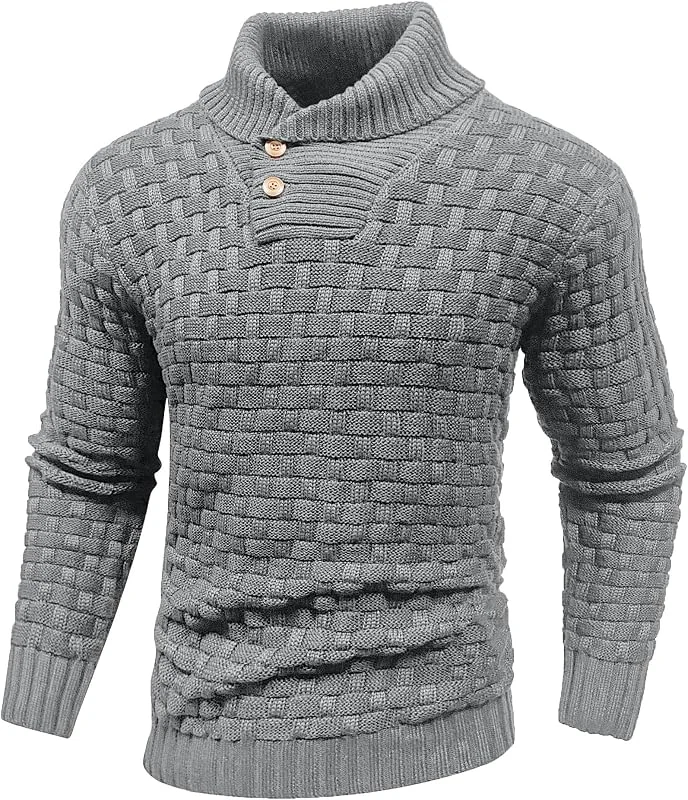 Visita la tienda de QUNERY Jersey Cuello Alto Hombre Sueter Hombre Manga Larga Jersey de Punto Invierno Regular Fit Ocio Cálido Jerséis — Ropa Navidad
