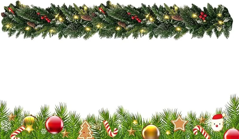 zwxqe Guirnalda navideña para plantas artificiales de 200 cm, color verde abeto — Decoracion Navidad