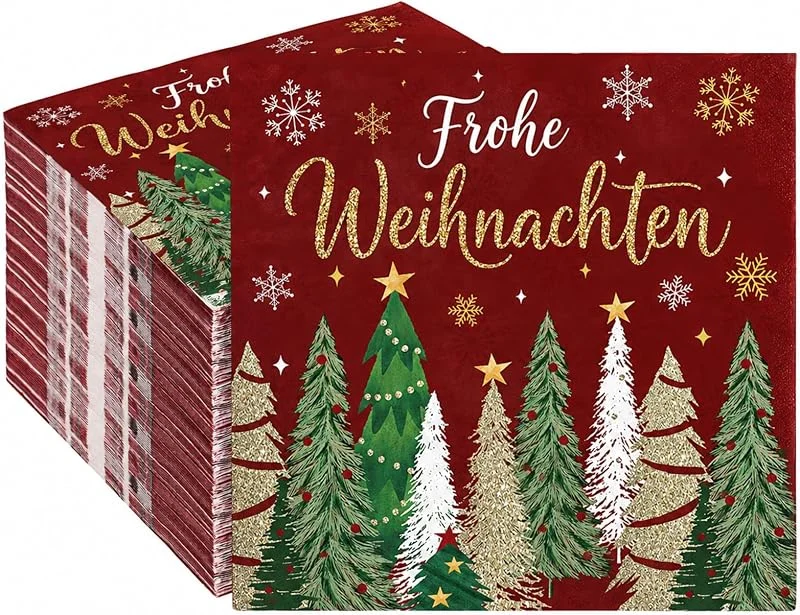 OuryTech 100 Piezas servilletas Navidad, servilletas navideñas, D — Adviento y mesa