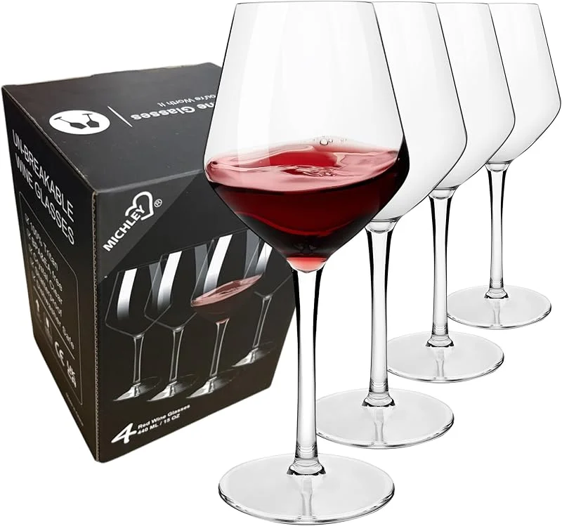 COOKY.D Copas de Vino Flotantes para Piscina Copas de Vino para Piscina de Plástico Tritan Irrompible Con Tallo - Juego de 4 440ml - Apto para Lavavajillas — Vino y mesa festiva