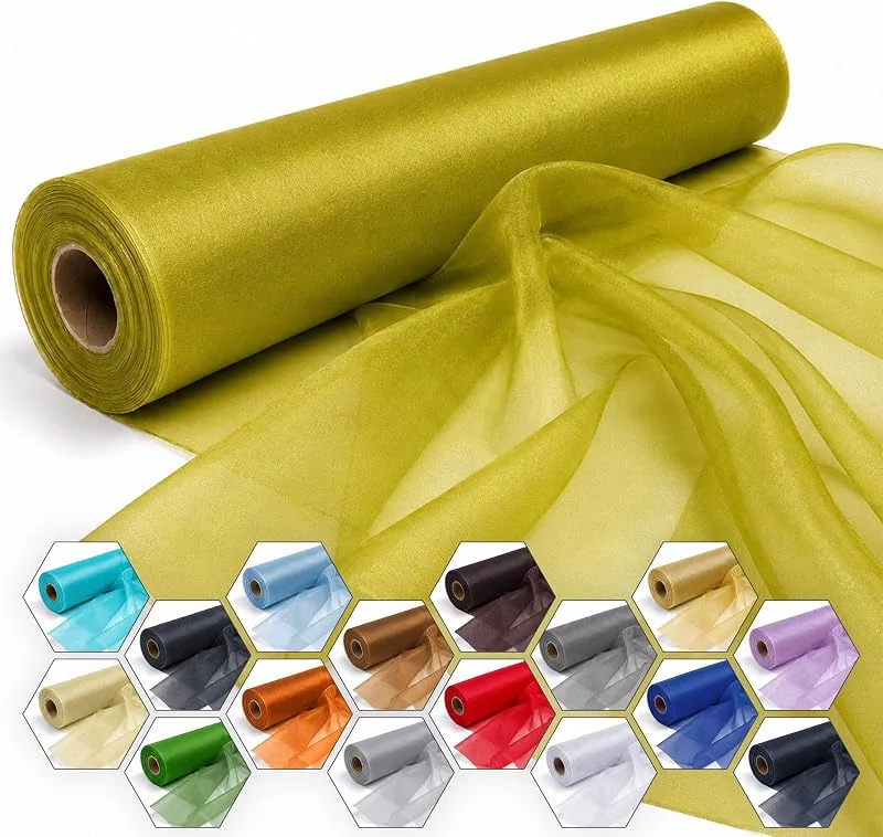 Visita la tienda de Trimming Shop Trimming Shop Rollo de tela de organza transparente con purpurina estilo nieve, 25 m x 29 cm, para bodas, lazos de silla, camino de mesa, eventos de Navidad, decoración de fiestas, proyectos de — Hogar y cocina