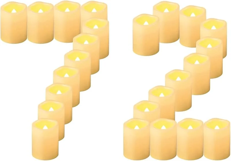 Visita la tienda de CANDLE IDEA 72 PCS 5 cm velas votivas sin llama, LED parpadeantes, funciona con pilas, velas eléctricas parpadeantes a granel velas artificiales, bodas, fiestas, festivales, Navidad, pilas incluidas — Cena a la luz de velas