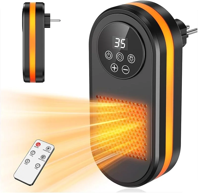 Cakoai Calefactor Bajo Consumo Enchufe 2 Niveles Calefactor Eléctrico Cerámico PTC — Vino y mesa festiva