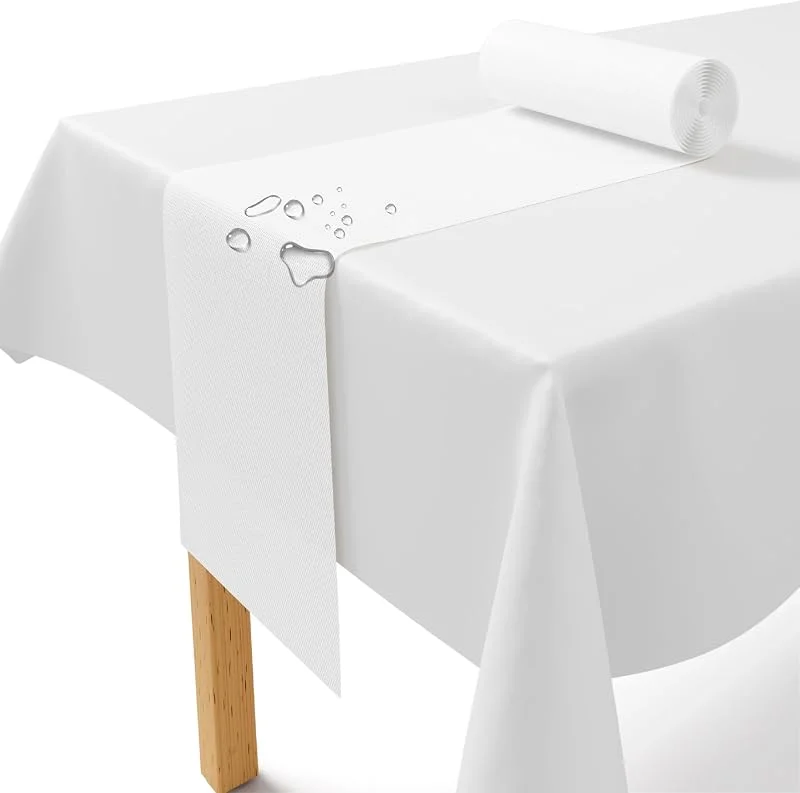 LILENO HOME Camino de mesa de fieltro blanco [30 cm x 25 m] - Camino de mesa desechable como elegante decoración de mesa para boda, comunión, bautizo, cumpleaños, Navidad y fiestas de mesa de cerveza — Hogar y cocina