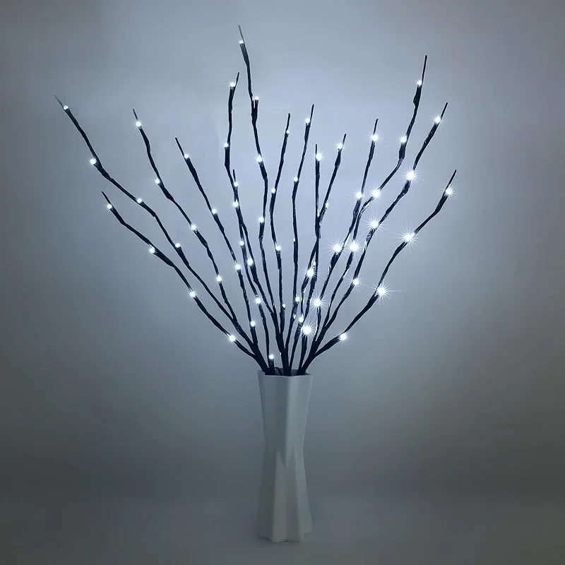 URAQT LED Ramas Luces, Ramas iluminación de 73 cm para Jarrones, 3pcs Luces Decorativas de Bricolaje de árboles Artificiales, Decoración de Fiestas, para Mesa Florero Ventana Tienda Casa (Blanco) — Luces Navidad