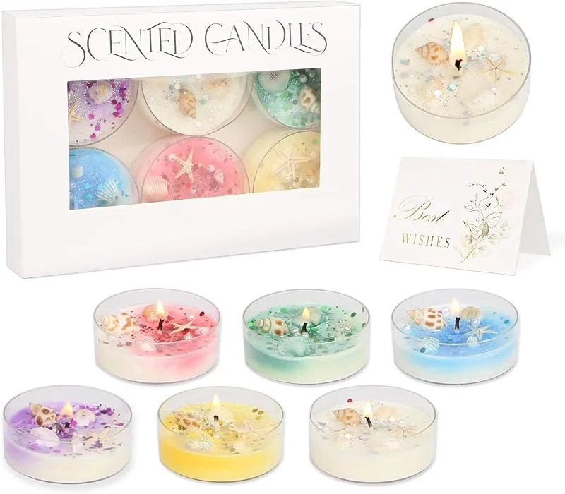 TAIHOBO Velas Aromáticas, 6 Piezas Velas Aromaticas Perfumadas para Regalo Mujer, Velas Decorativas de Cera de Soja Naturales, Velas Perfumadas para San Valentín, Día de la Madre, Cumpleaños — Cena a la luz de velas