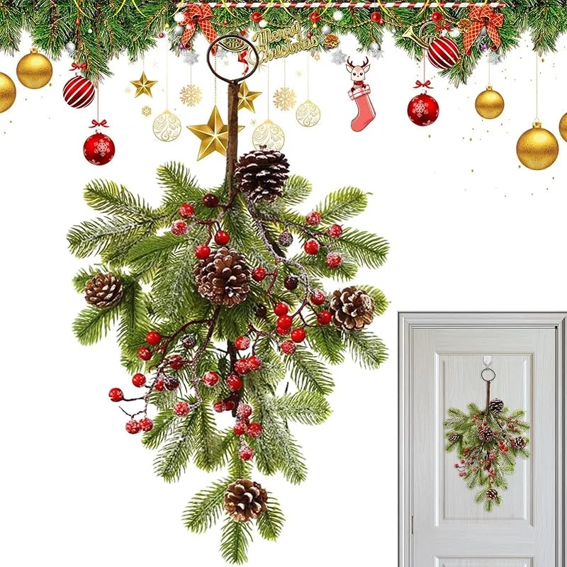 Generic Conos de pino artificiales de Navidad, bayas rojas, decoración de invierno — Decoracion Navidad
