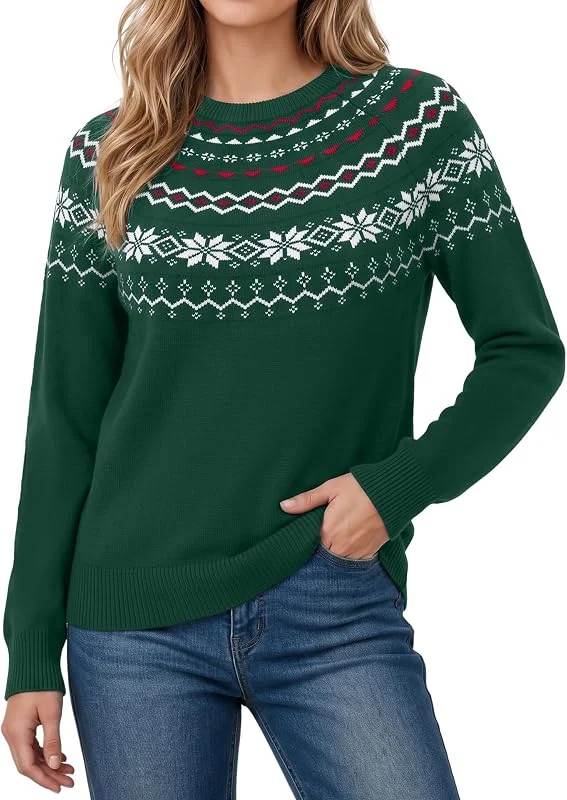 Visita la tienda de Aottori Aottori Jersey Navideño Mujer Manga Larga Cuello Redondo Holgado Festivo — Ropa Navidad